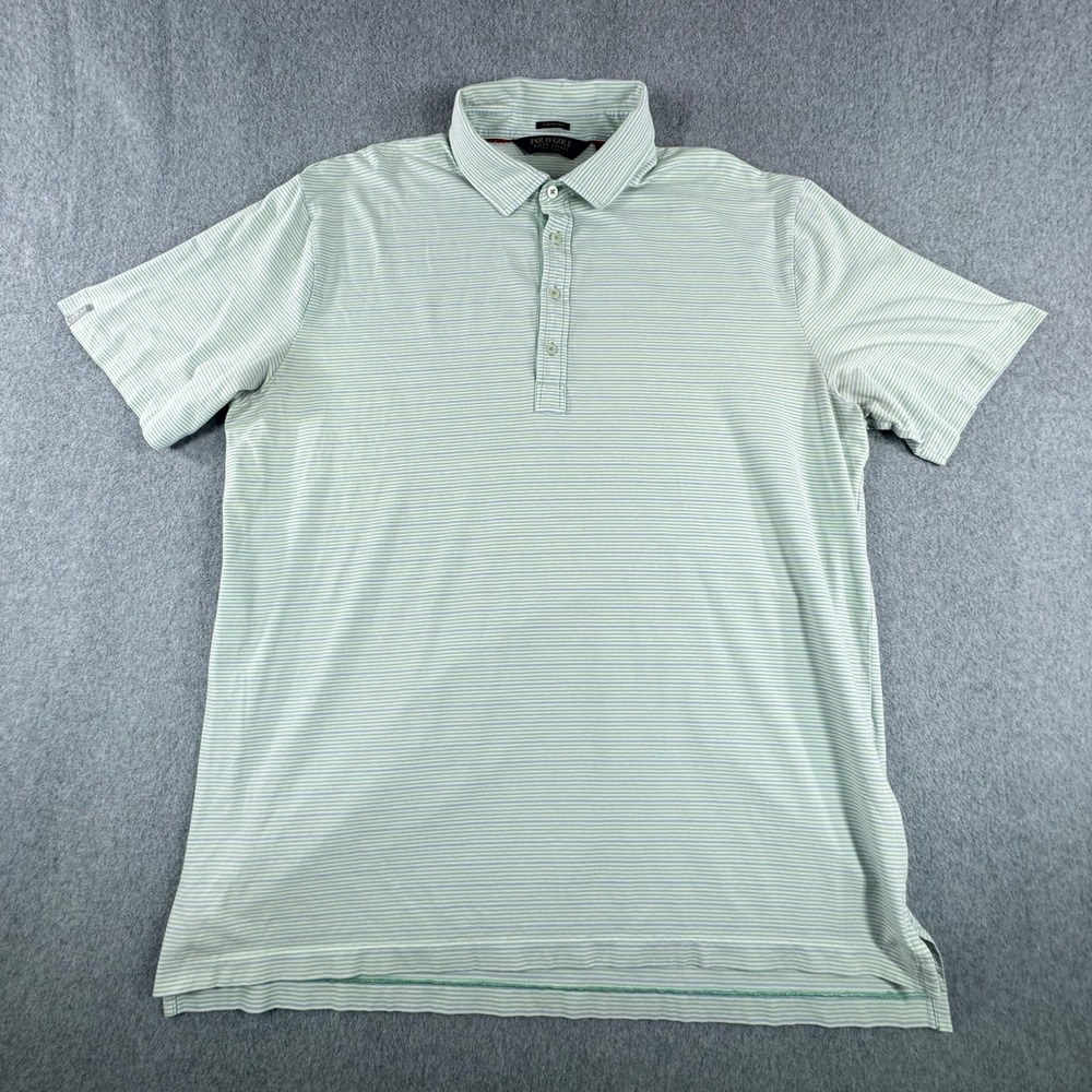 Polo Golf Ralph Lauren Shirt Mens XL Green Blue Stripes Stretch Lisle
